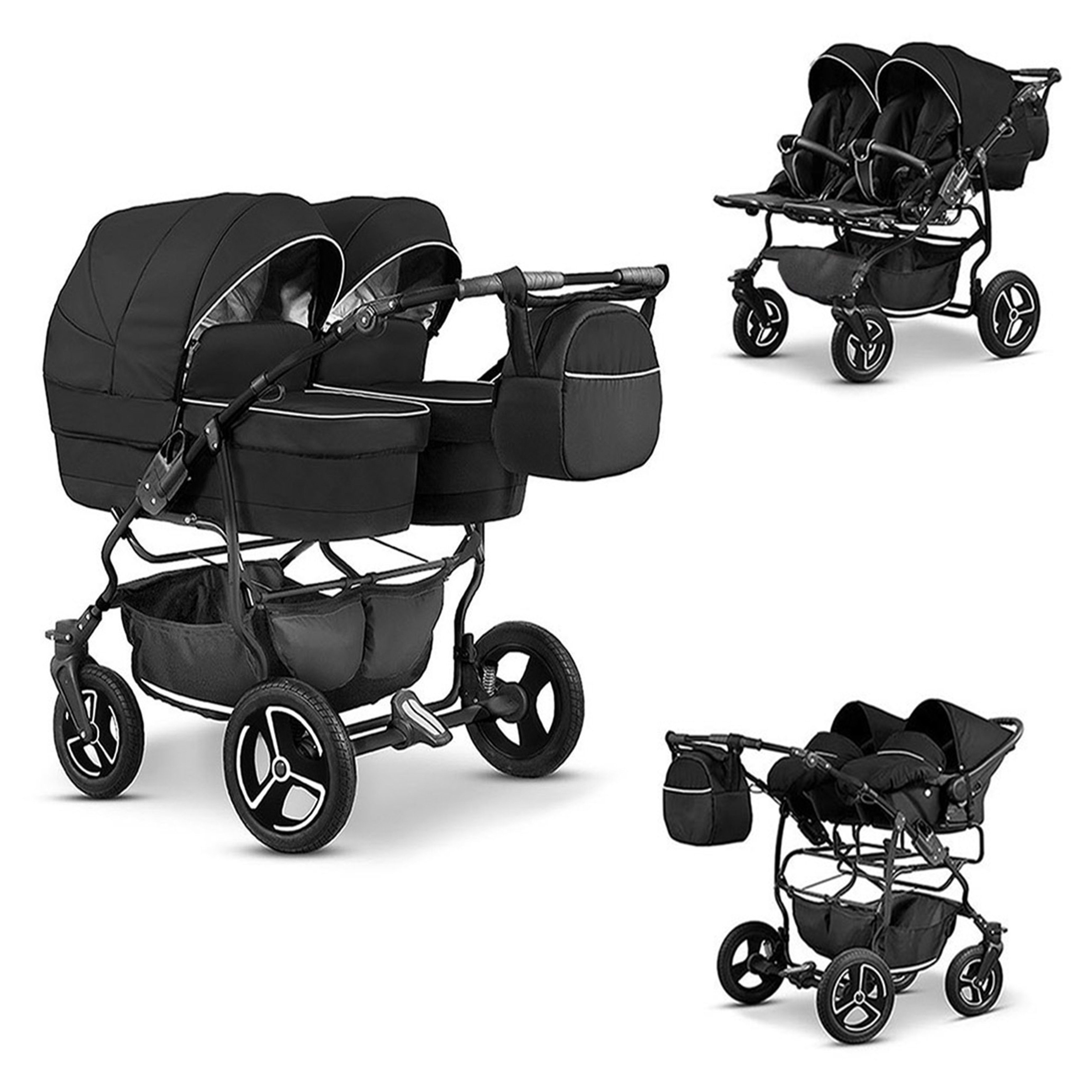 Schwarz mit weißem Streifen