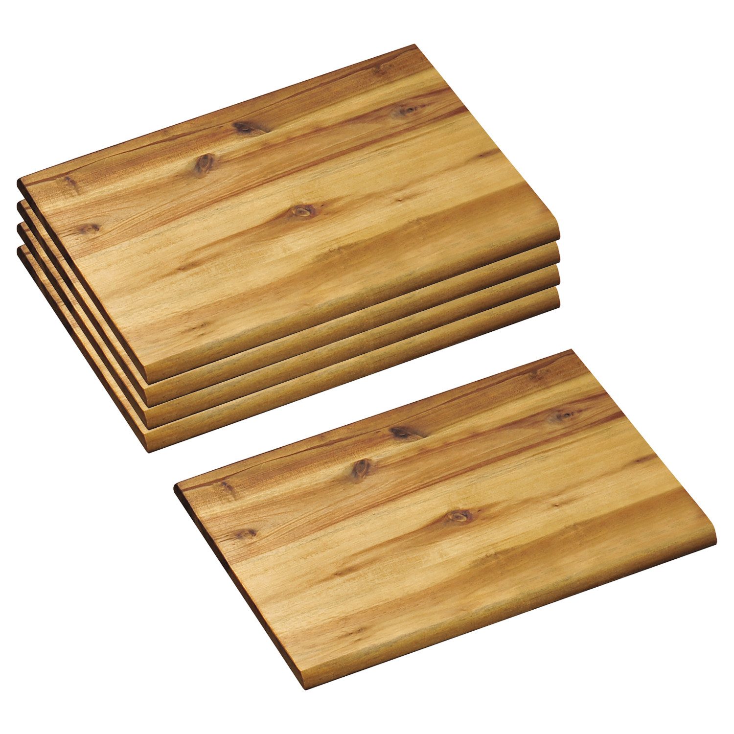 Kesper Frühstücksbrett 5 Stück Schneidebrett, Akazienholz - 32 x 21cm, Holz, (5-St)