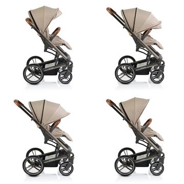 Cangaroo Kombi-Kinderwagen Kombikinderwagen Icon 2 in 1, Sportsitz Babywanne Wickeltasche PU-Räder