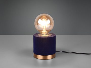 meineWunschleuchte LED Nachttischlampe, LED wechselbar, Warmweiß, klein-e ausgefallen-e Vintage Lampenschirm Samt Fensterlampe Höhe 11cm