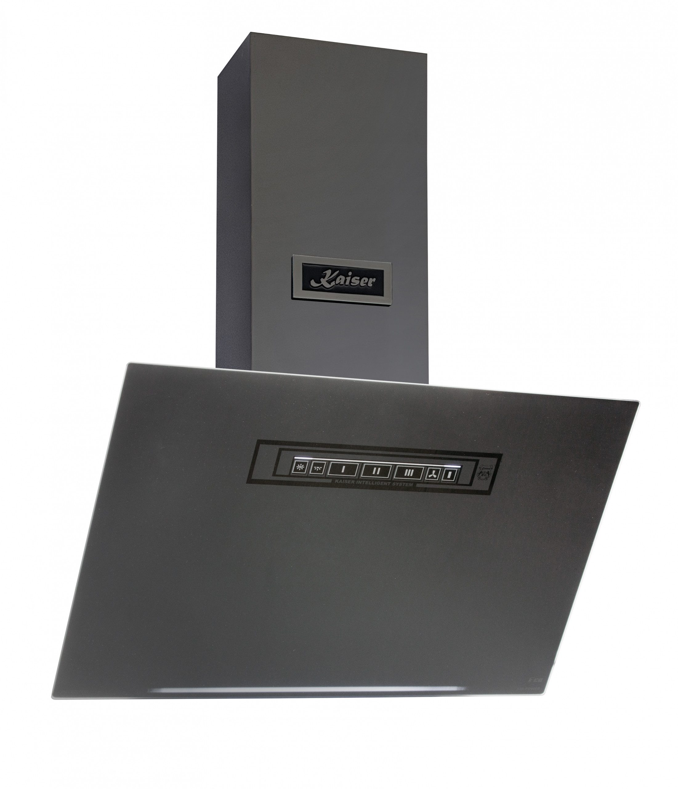 Kaiser Küchengeräte Wandhaube AT 6402 ECO+Umluft,Dunstabzugshaube 60cm Moire Glas in Graphitgrau AT 6402 ECO+Umluft,Dunstabzugshaube 60cm Moire Glas in Graphitgrau, kopffrei Wandhaube Abluftbetrieb/ Umluftbetrieb kopffrei 850m³/h