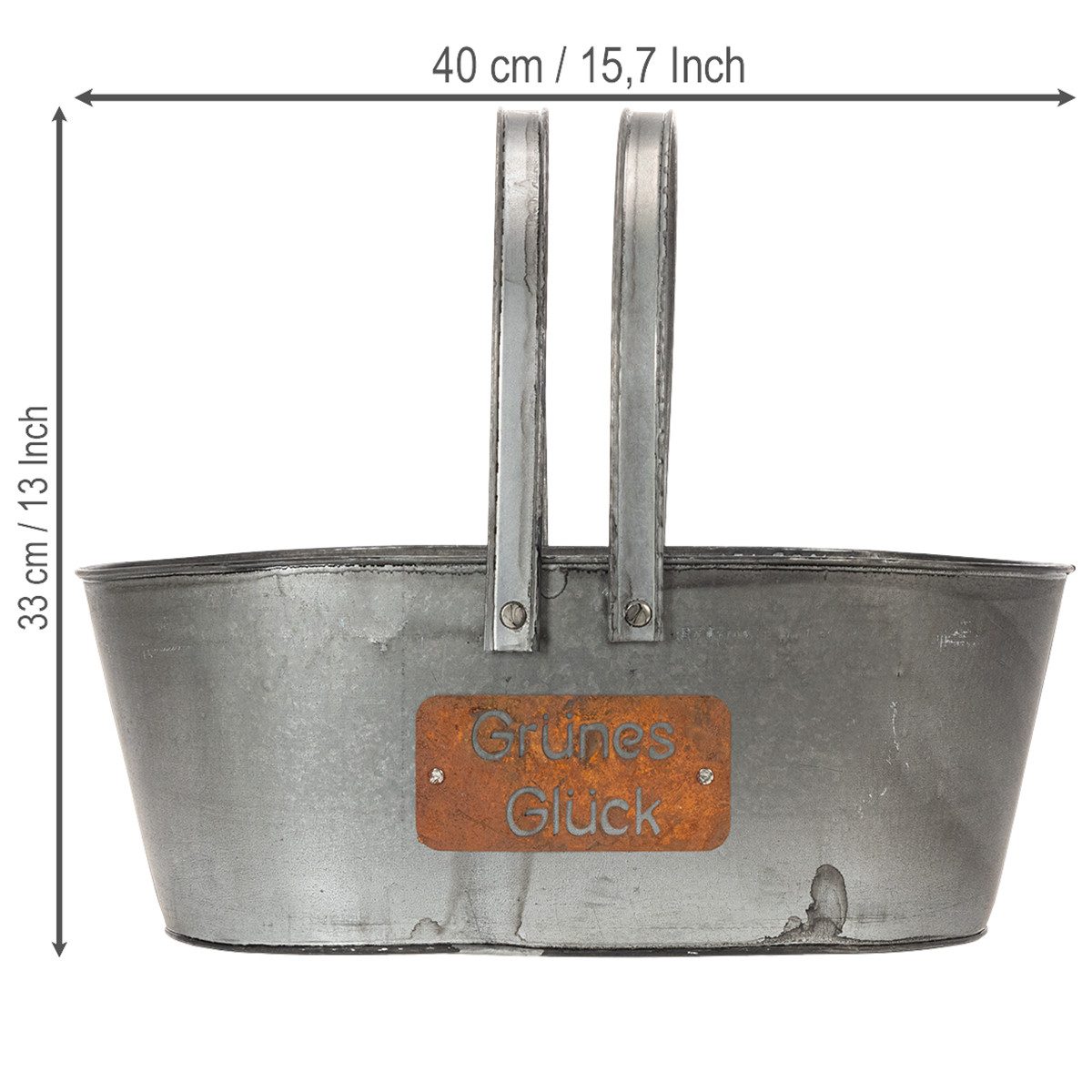 Viana Übertopf Pflanzkorb Glück aus Metall für Kräuter und Blumenarrangements