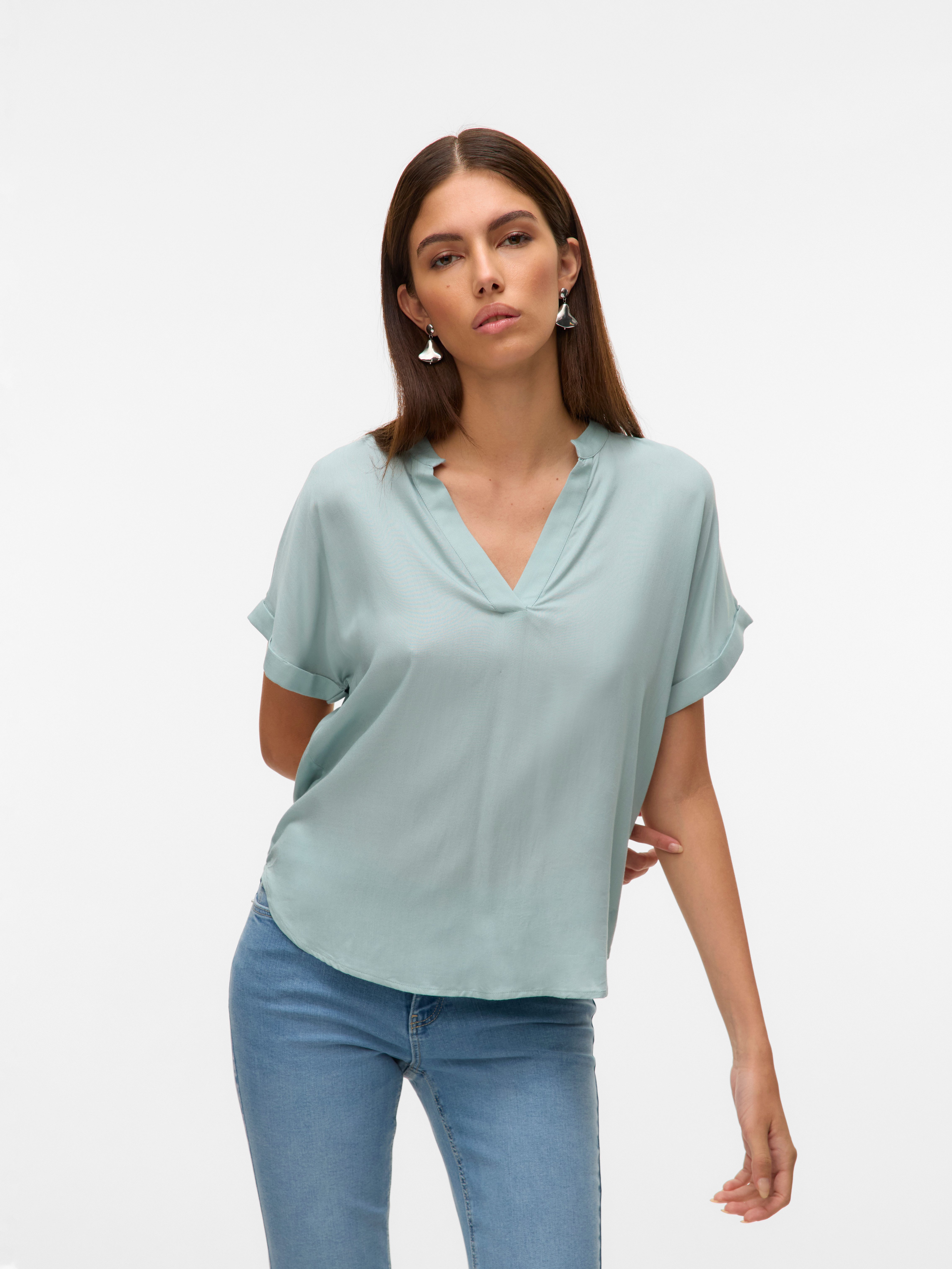 Vero Moda Shirtbluse VMBEAUTY SS TOP GA NOOS Viskose, regular fit