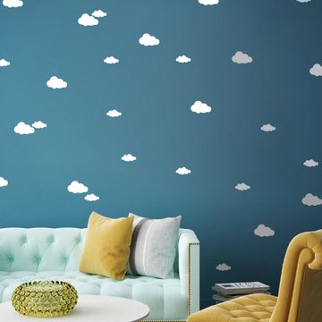 Rnemitery Wandtattoo Wolken Wandaufkleber DIY selbstklebende Tapete Haus Kunst Dekor 48 pc