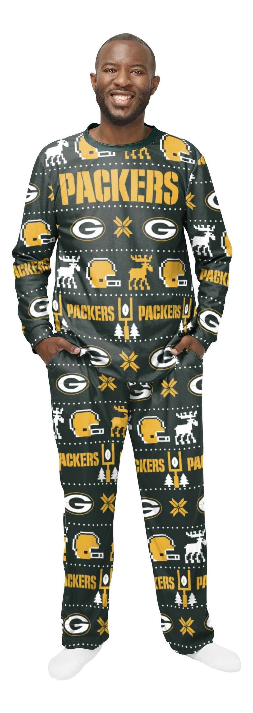 FOCO Schlafanzug NFL Green Bay Packers Crewneck Ugly Pajama