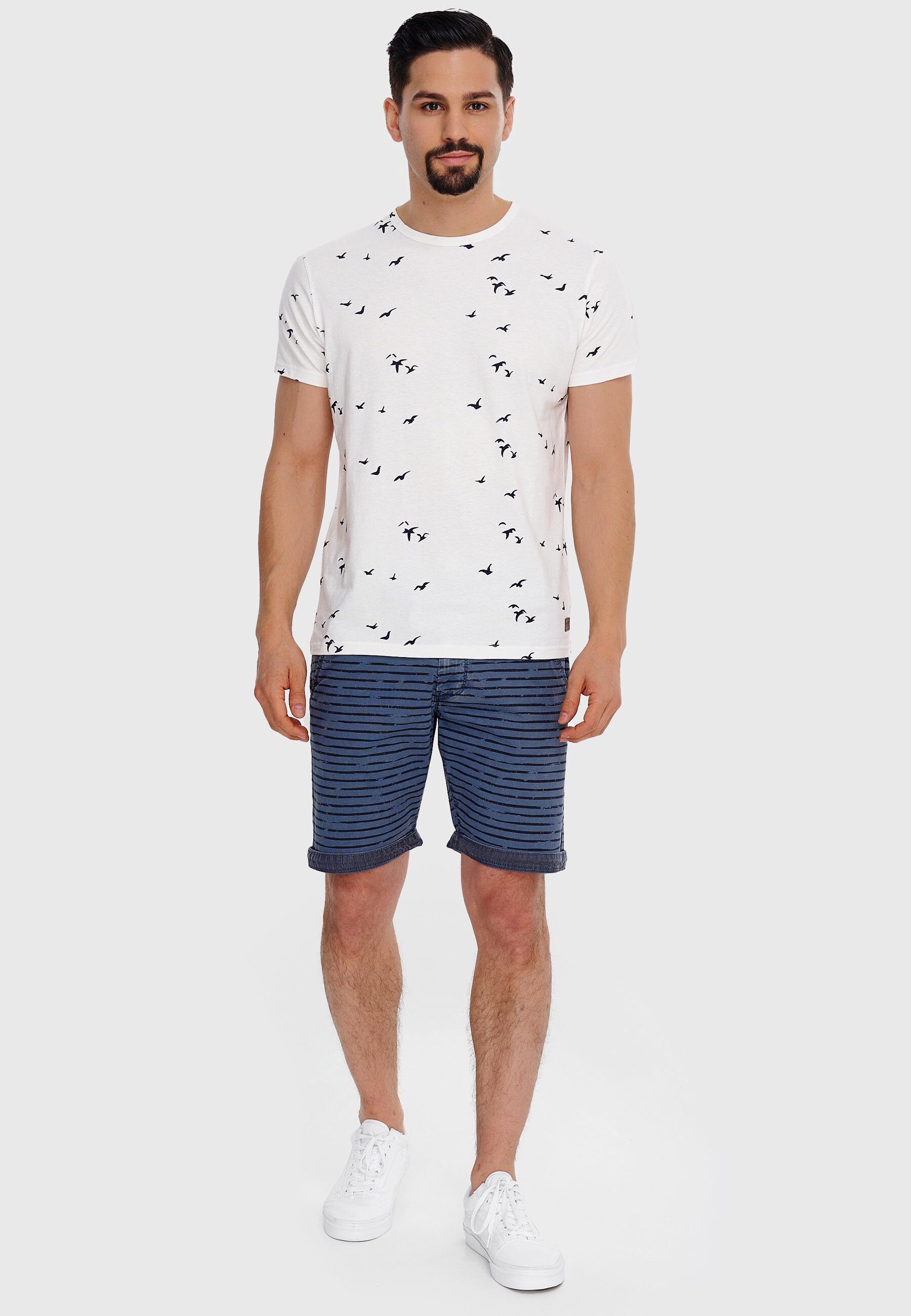 Indicode Chinoshorts Herren Arroyo Chino Shorts Herrenshorts mit auffälligem Streifenmuster