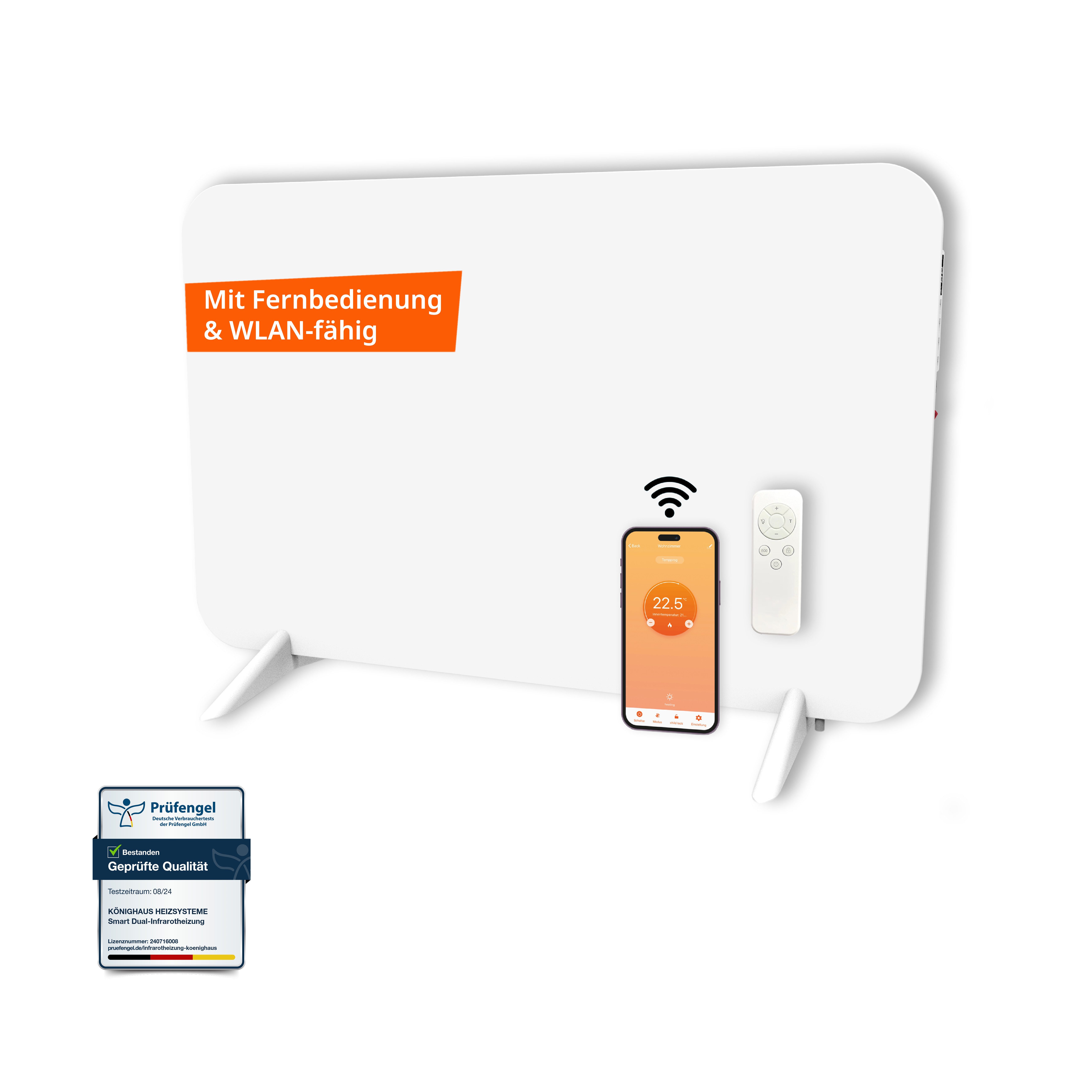 Könighaus Infrarotheizung 450W Smart Dual-Infrarotheizung - günstig online kaufen