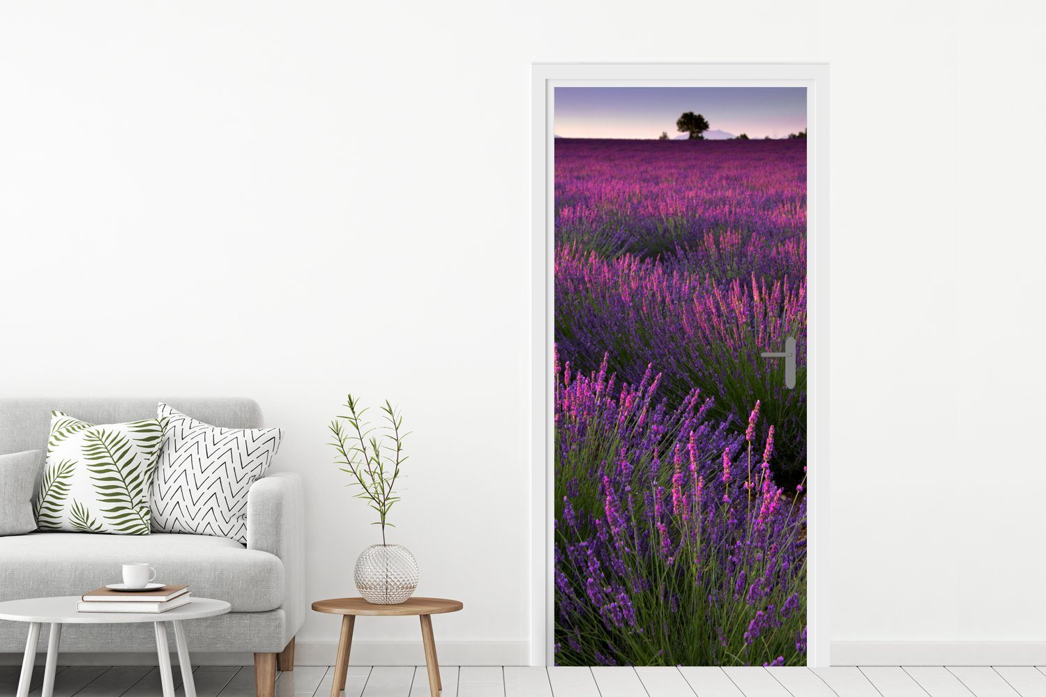 MuchoWow Türtapete Lavendelregion Matt, bedruckt, (1 St), im französischen cm für Türaufkleber, Tür, Fototapete Mutterland, Die 75x205