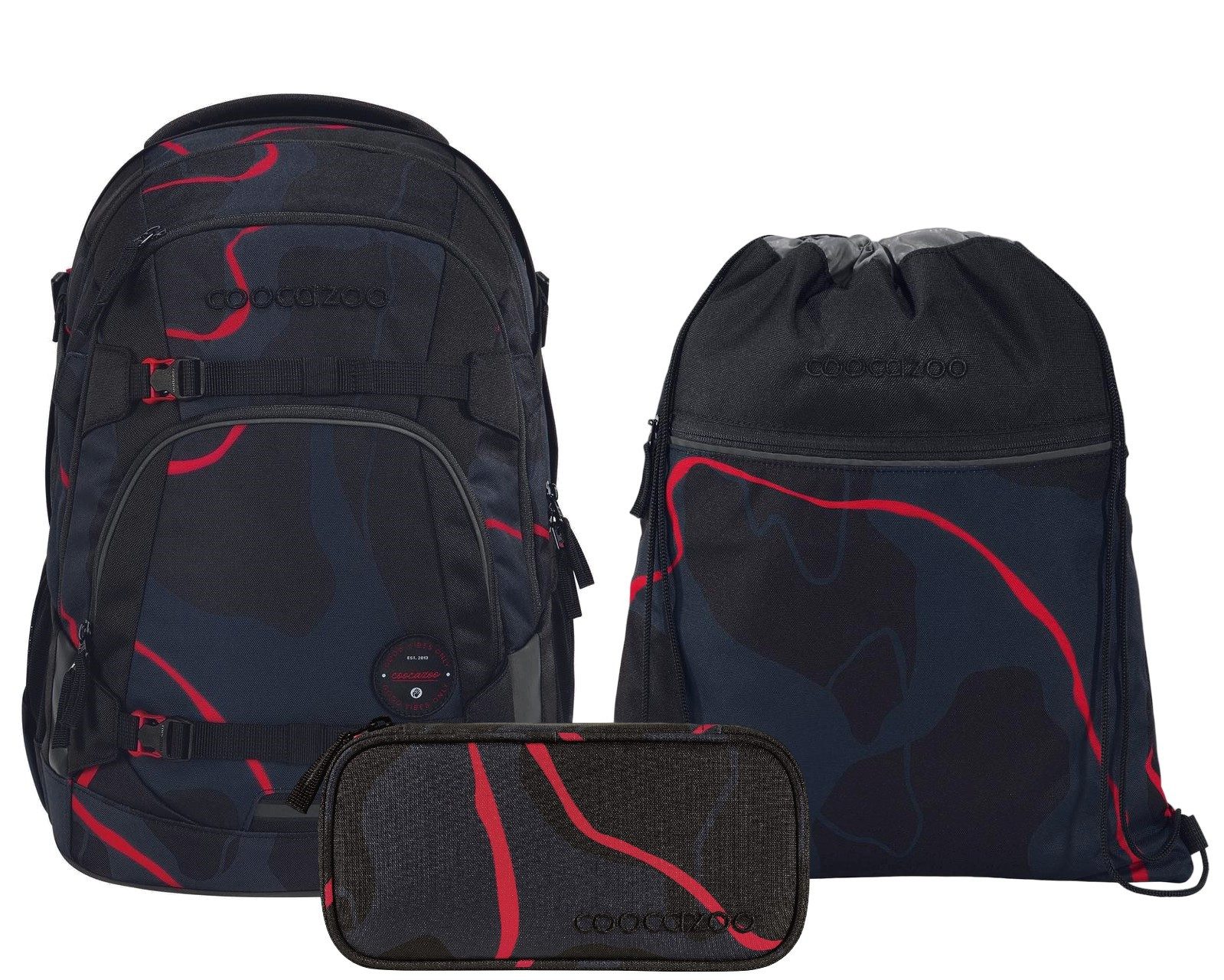 coocazoo Schulranzen Schulrucksack-Set MATE Lava Lines günstig online kaufen