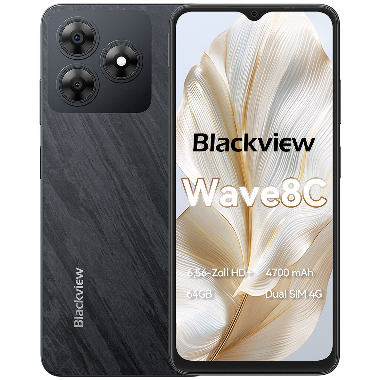 blackview Wave8C 2+64GB AI Smartphone (6,6 Zoll, 64 GB Speicherplatz, 13 MP Kamera, Android 14, Dual SIM 4G, AI-Dialog)