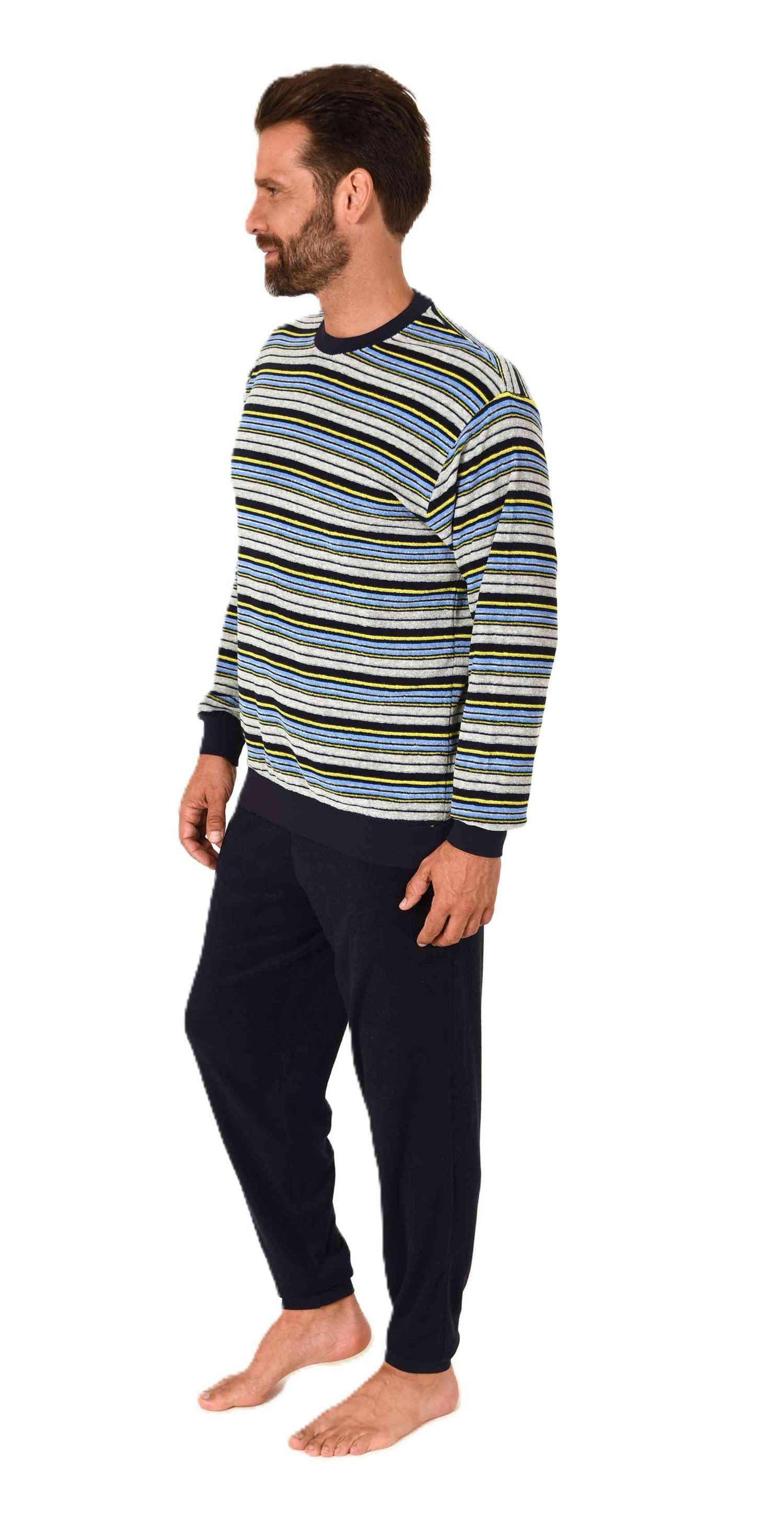 Normann Pyjama Herren langarm Frottee Schlafanzug günstig online kaufen