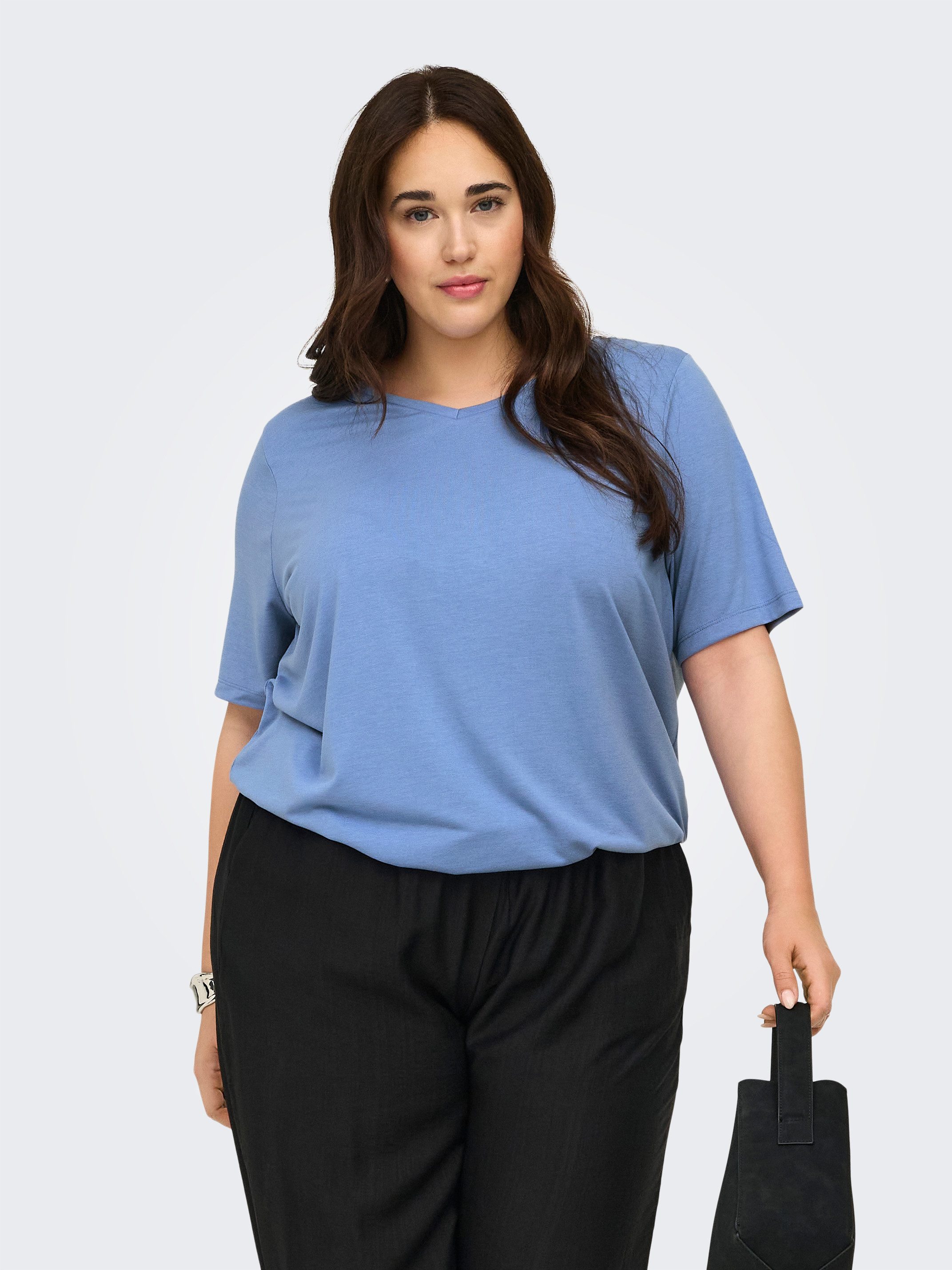 ONLY CARMAKOMA V-Shirt CARCORAL S/S V-NECK TEE JRS – Bild 2 von 5