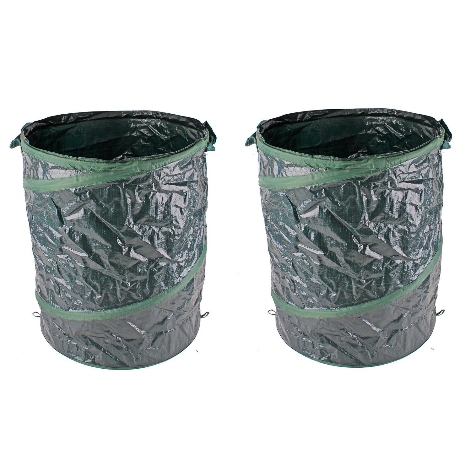 Mojawo Biomülleimer 2er Gartenabfallsack Laubsack Biomüll selbstaufstellend Popup 160L