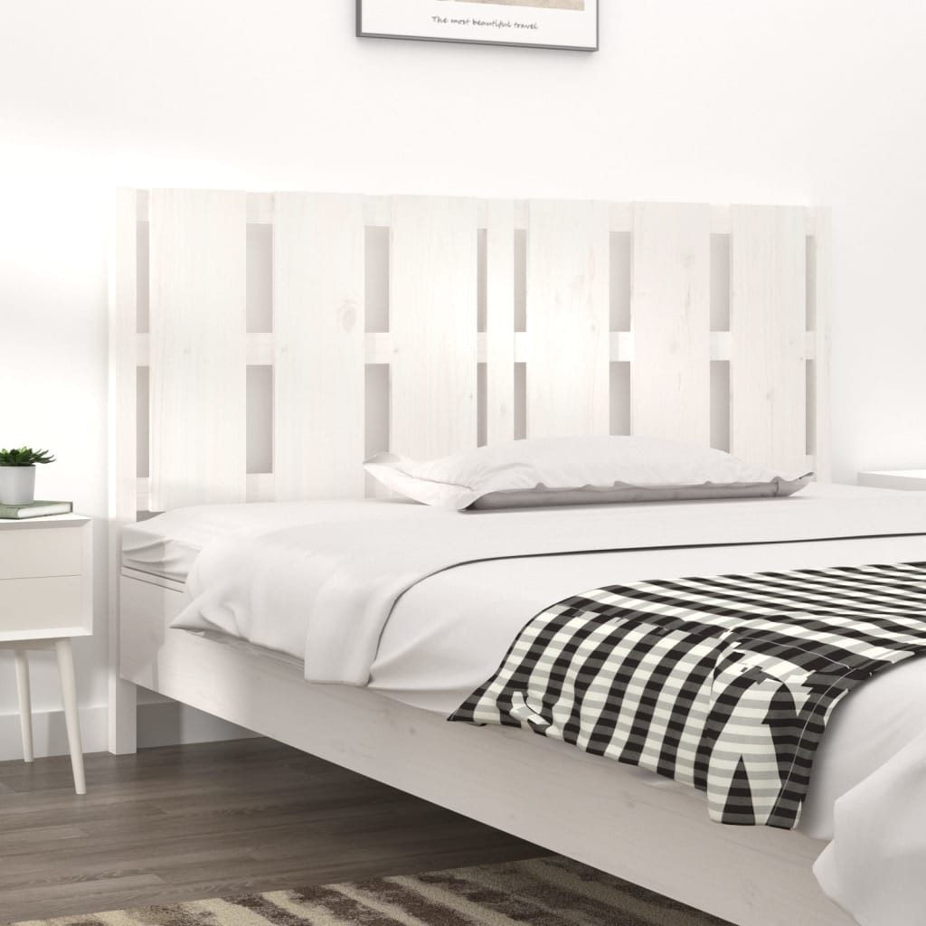 vidaXL Bett, Kopfteil Weiß 155,5x4x100 cm Massivholz Kiefer günstig online kaufen