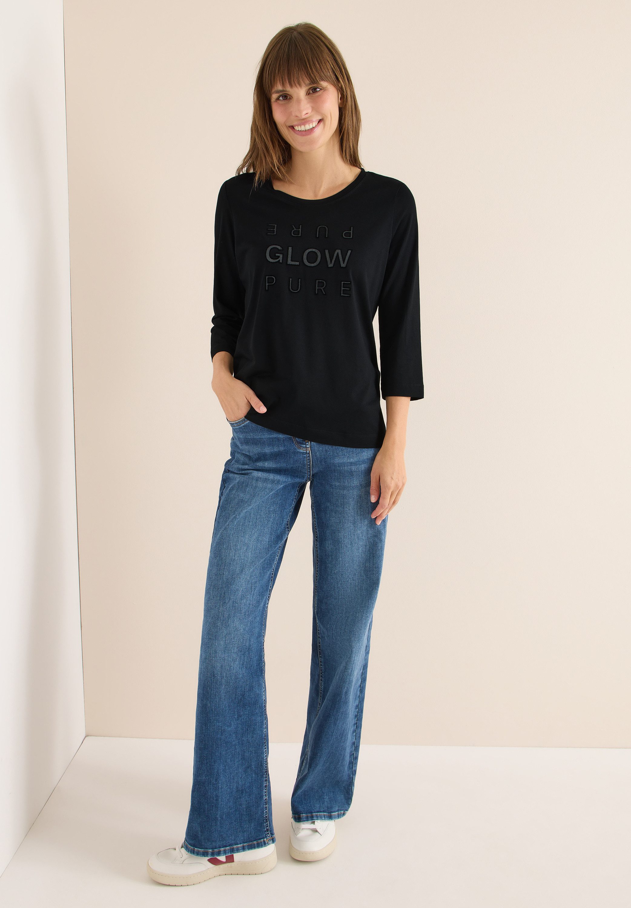 CECIL 3/4-Arm-Shirt im soften Baumwoll-Mix günstig online kaufen