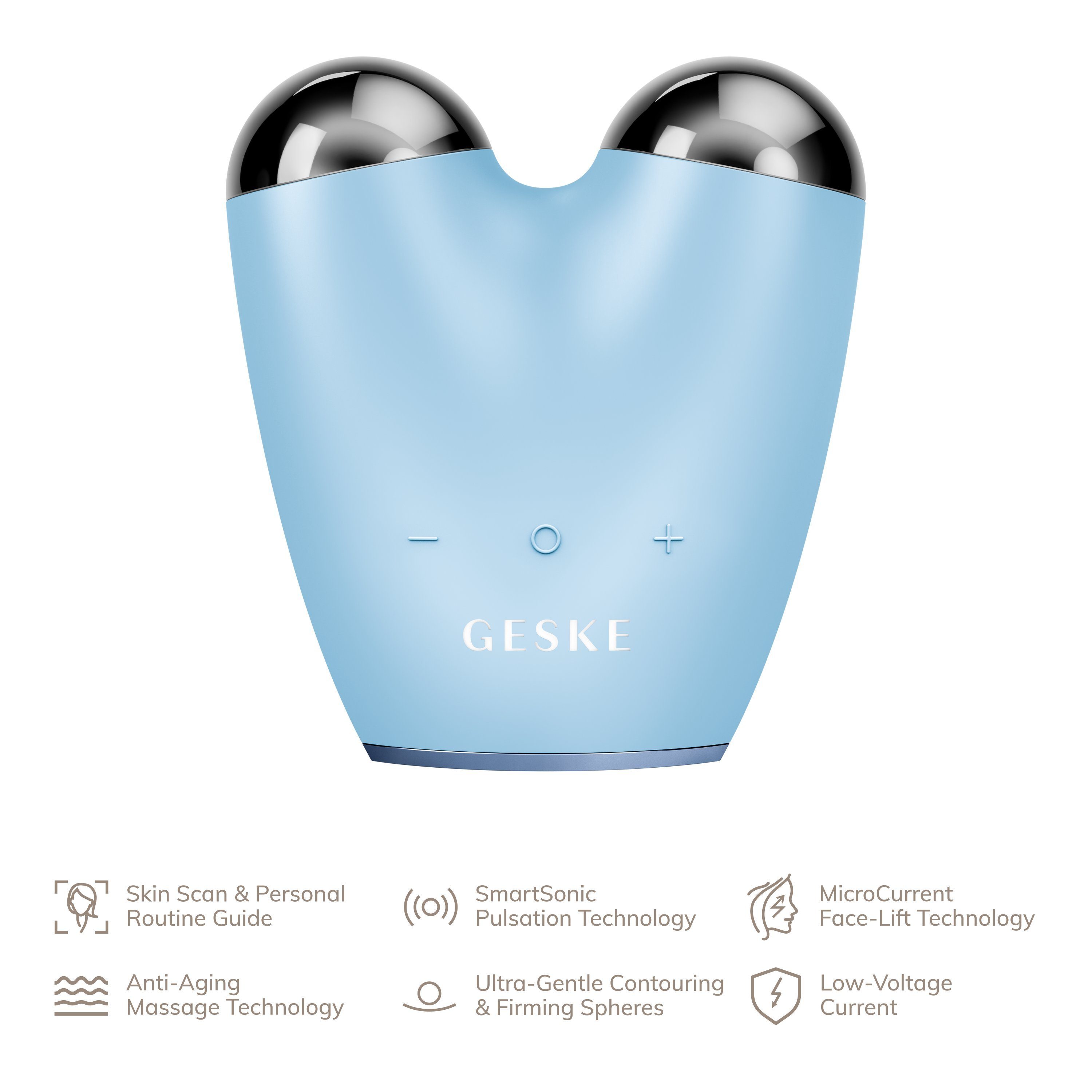 GESKE GERMAN BEAUTY TECH Enhancer SmartAppGuided™ MicroCurrent Face-Lifter 6 in 1 Packung (Gerät & USB-Ladekabel), 2-tlg., Gerät inkl. kostenloser APP (SmartAppGuided Device), Mit der GESKE App erhältst Du deine personalisi