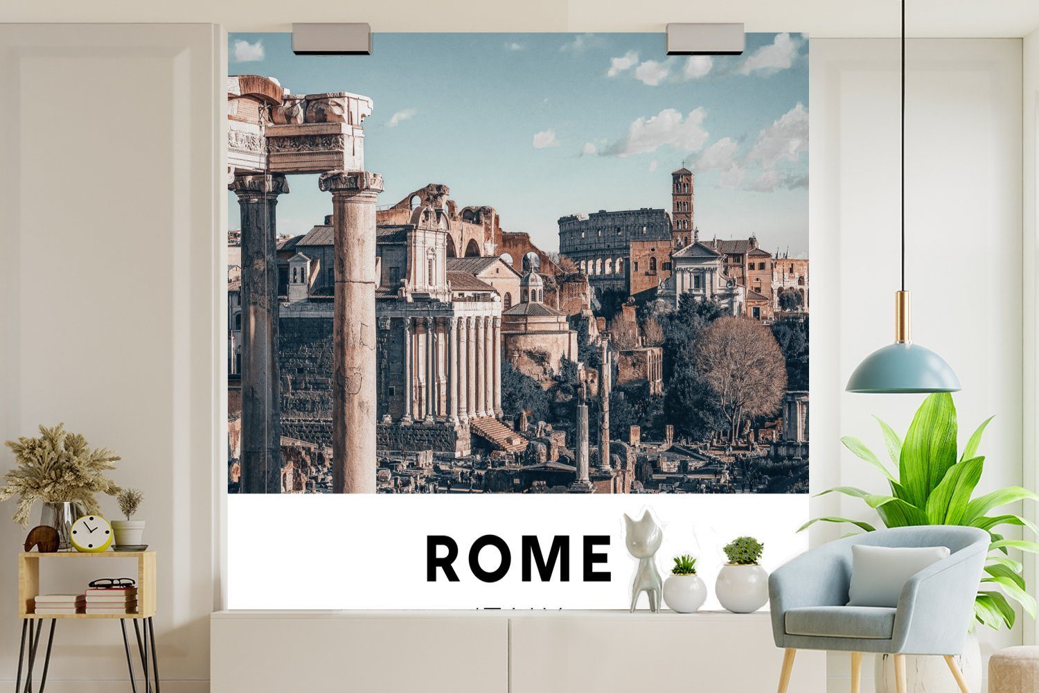 St), Fototapete Wandtapete Italien für Architektur, - Matt, (5 bedruckt, Rom MuchoWow Schlafzimmer, Vinyl Tapete Wohnzimmer oder -