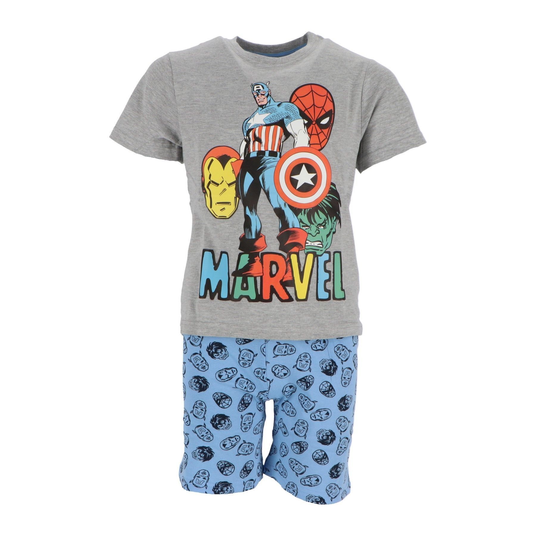 MARVEL Pyjama Shortama – Bequemer Baumwoll-Schlafanzug für Jungen und Mädchen