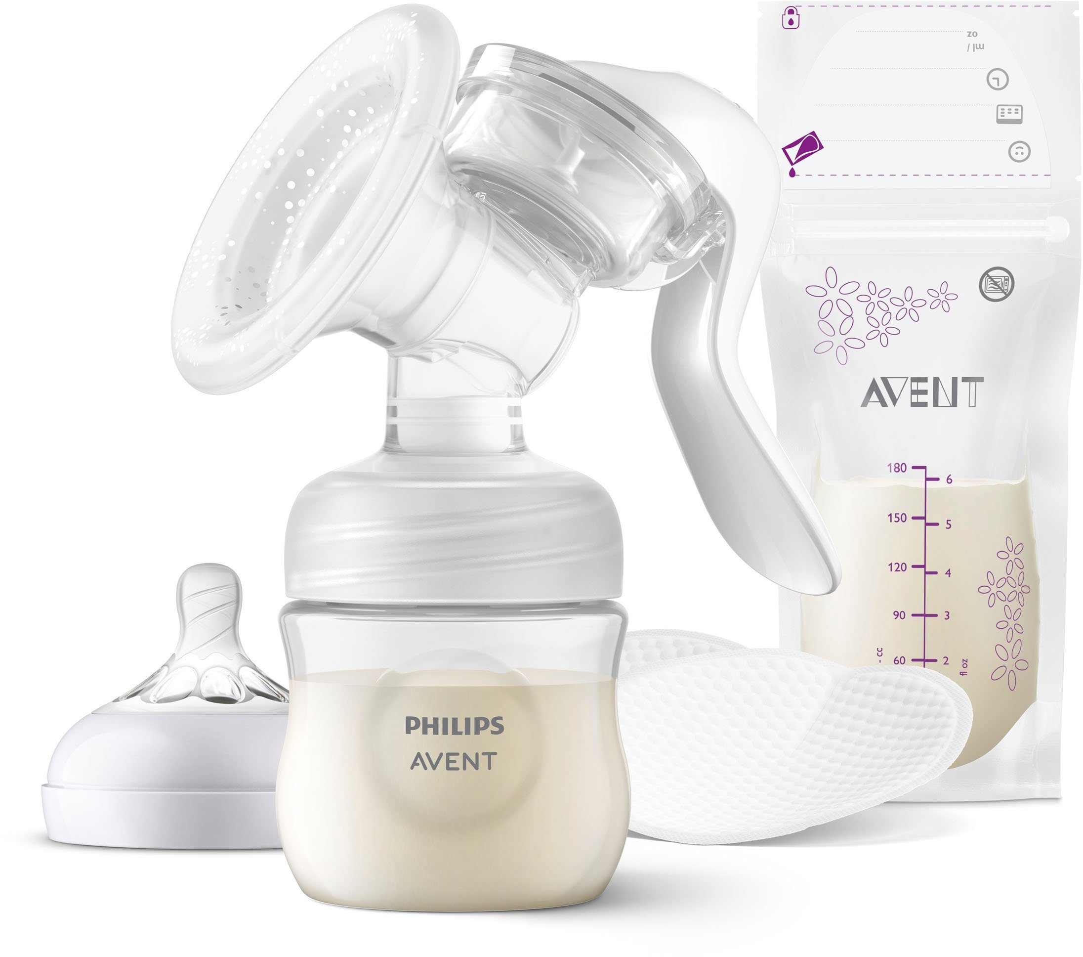 Philips AVENT Handmilchpumpe SCF430/20, Standardset mit Natural Motion-Technologie