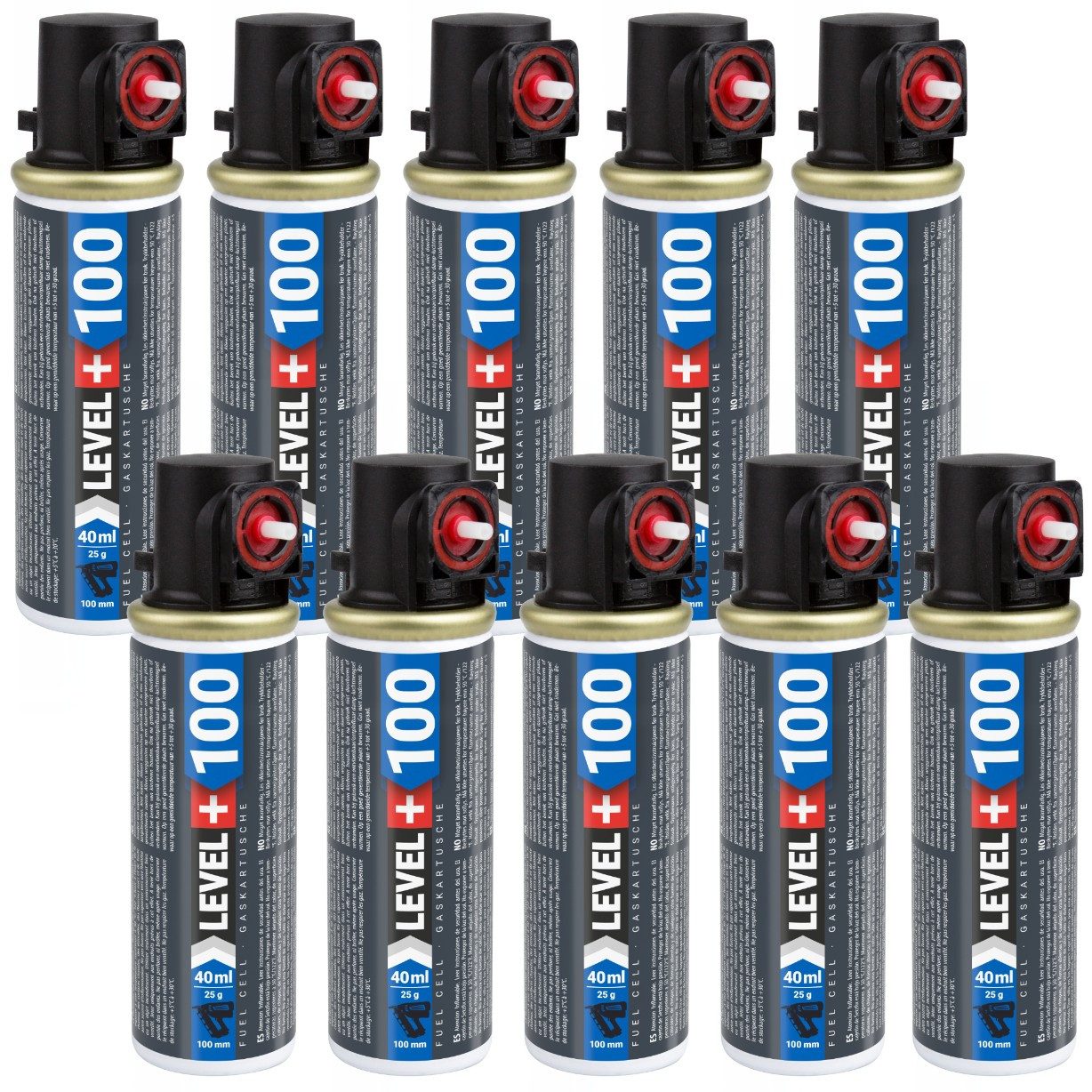Level+ Gaskartusche Gaskartusche 100mm 40ml Ersatzgas für Nagler L+100 10St.