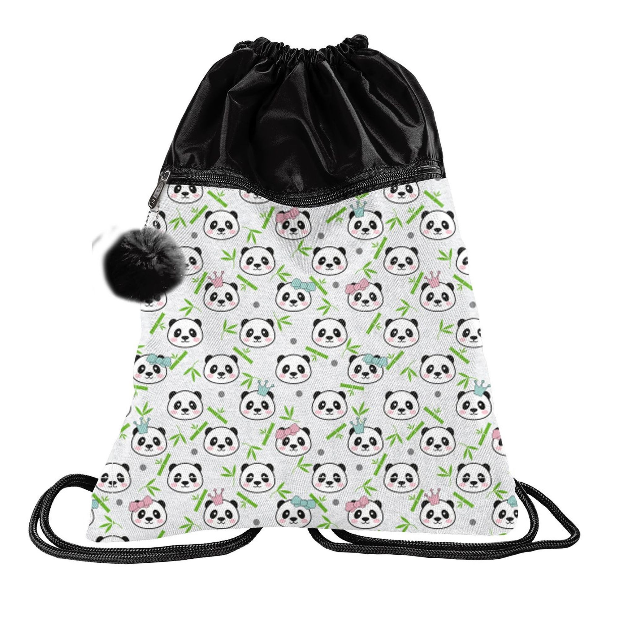 PASO Turnbeutel Premium Kinder Turnbeutel / Sportbeutel / Rucksack 43x34 cm (Motiv PANDA II)