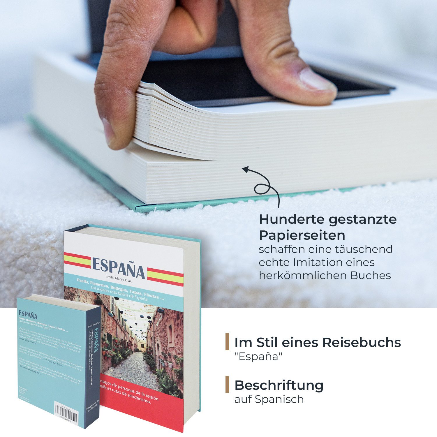 HMF Buchtresor getarnter Buchsafe für Zuhause, innovatives Geheimversteck für Wertsachen, 23 x 15 x 4 cm – Bild 3 von 5