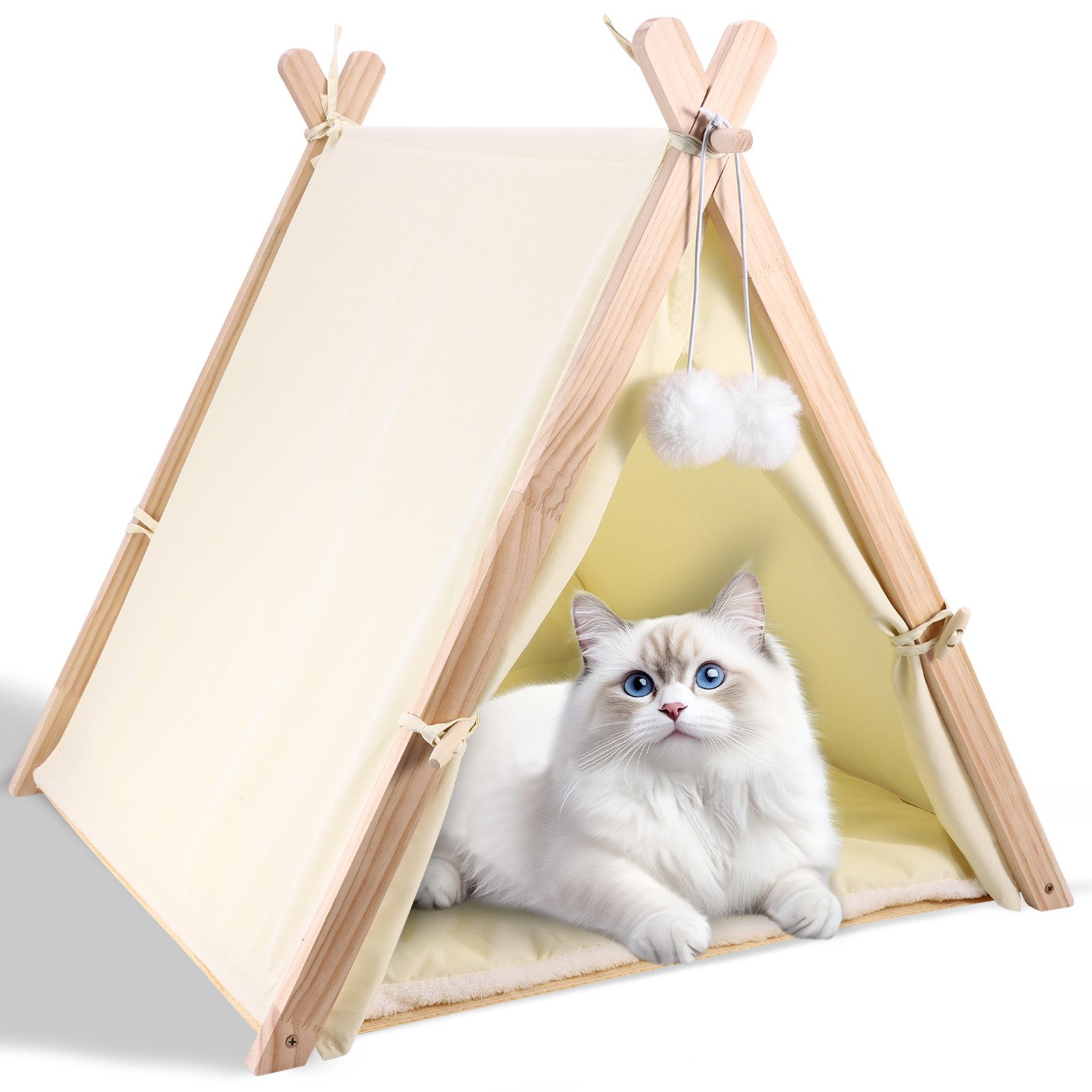 BlingBin Katzenzelt Haustierzelte mit Подушки Hundezelt Hunde Tipi Katzentipi Katzenhaus, Abnehmbar und Waschbar Hundehaus für drinnen