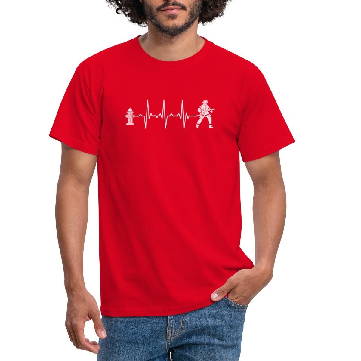 Spreadshirt T-Shirt Feuerwehrmann Feuerwehr Geschenk Herzschlag günstig online kaufen