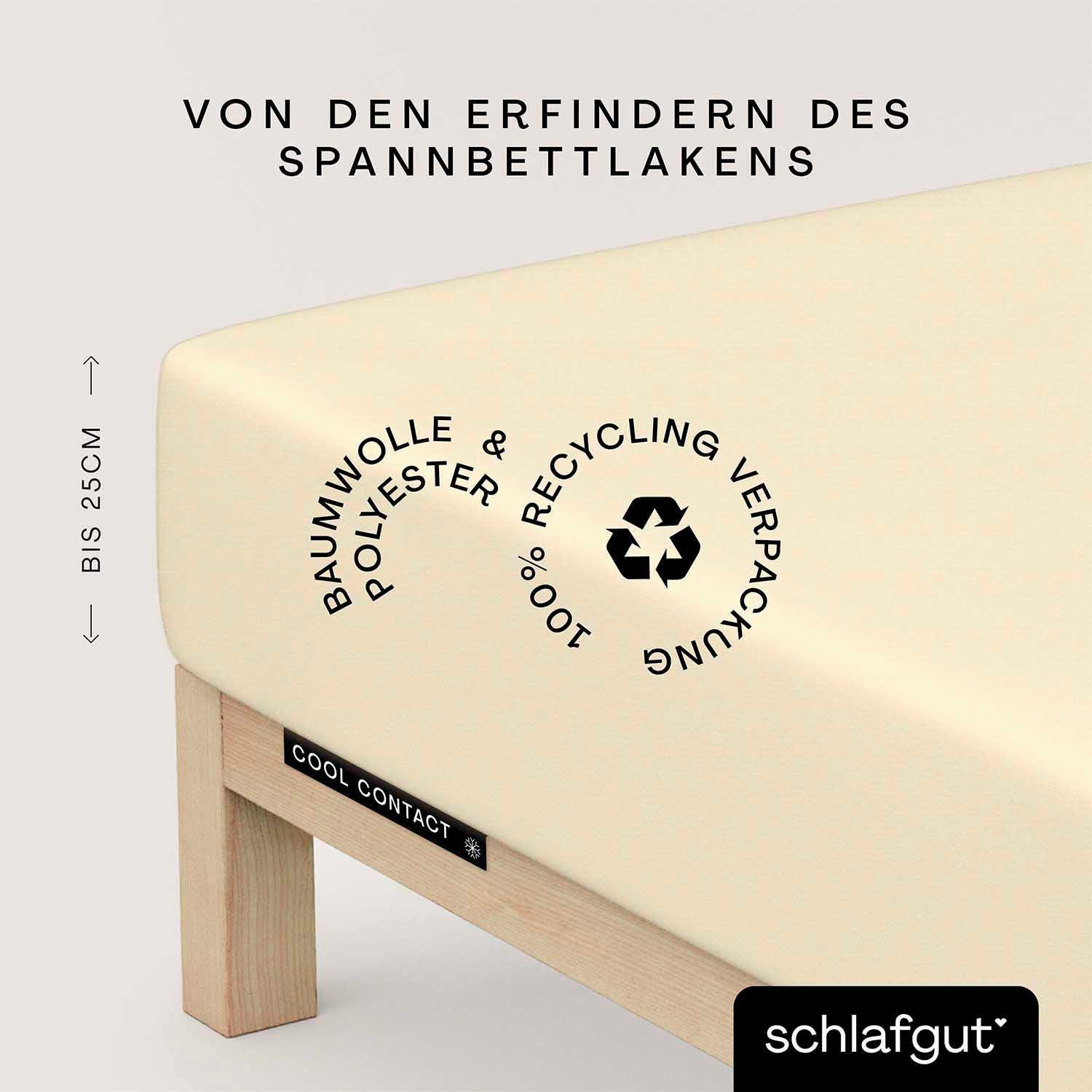 Schlafgut Spannbettlaken Cool Contact, Microfaser, Gummizug: rundum, (1 Stück), 100% gekämmte Mikrofaser