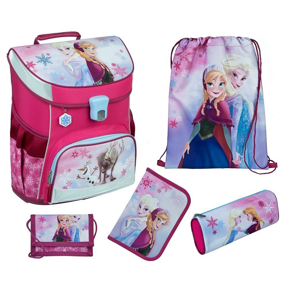 Scooli Schulranzen Disney Eiskönigin CampusFit Schultasche 1.-4. Klasse (Set, 5-tlg., inkl. Federmäppchen), Disney Die Eiskönigin FROZEN