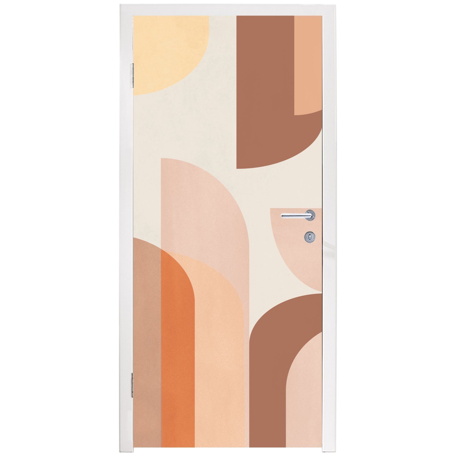 75x205 Farben Muster Tür, Kunst - Türaufkleber, MuchoWow (1 bedruckt, Fototapete Abstrakt, Matt, Türtapete - - für St), cm