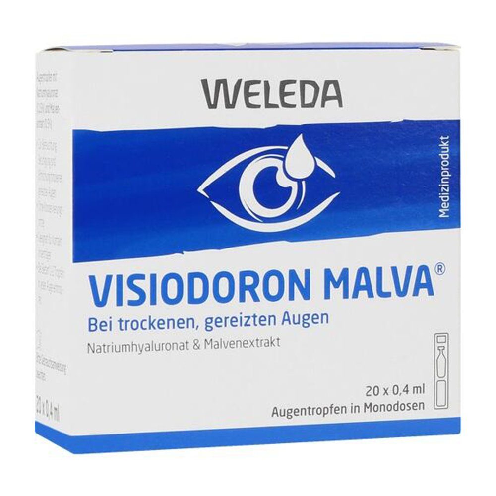 Augenpflege-Set VISIODORON Malva Augentropfen in Einzeldosispipet. 20X0.4 ml