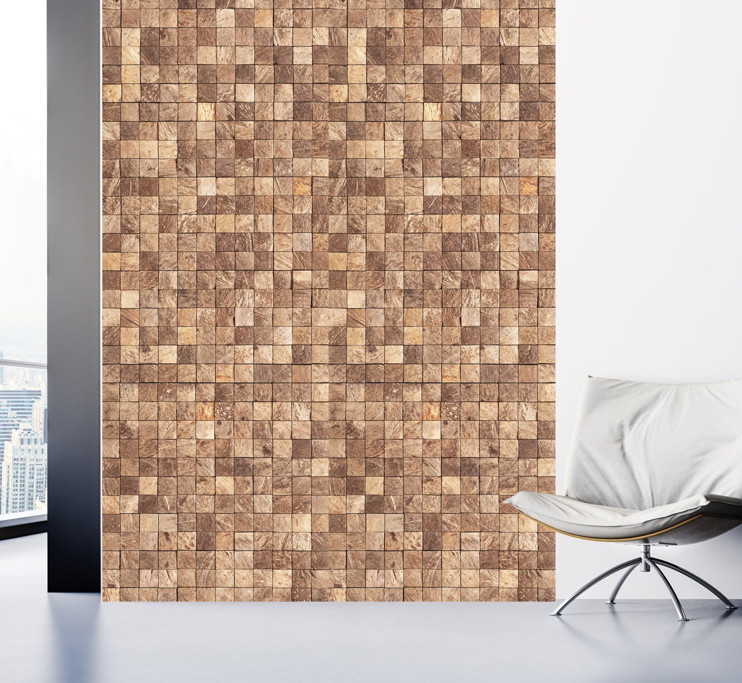 queence Fototapete Steinoptik Mosaik, glatt, Motiv, bedruckt, (1 St), Wandpaneele, selbstklebend, Tapete, Sticker, Wanddeko, XXL-Fotomotiv