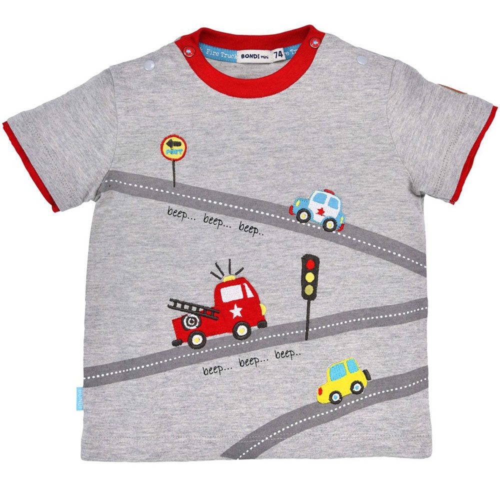 T-Shirt BONDI Baby Jungen T-Shirt 'Traffic' 91480 - Grau/R
