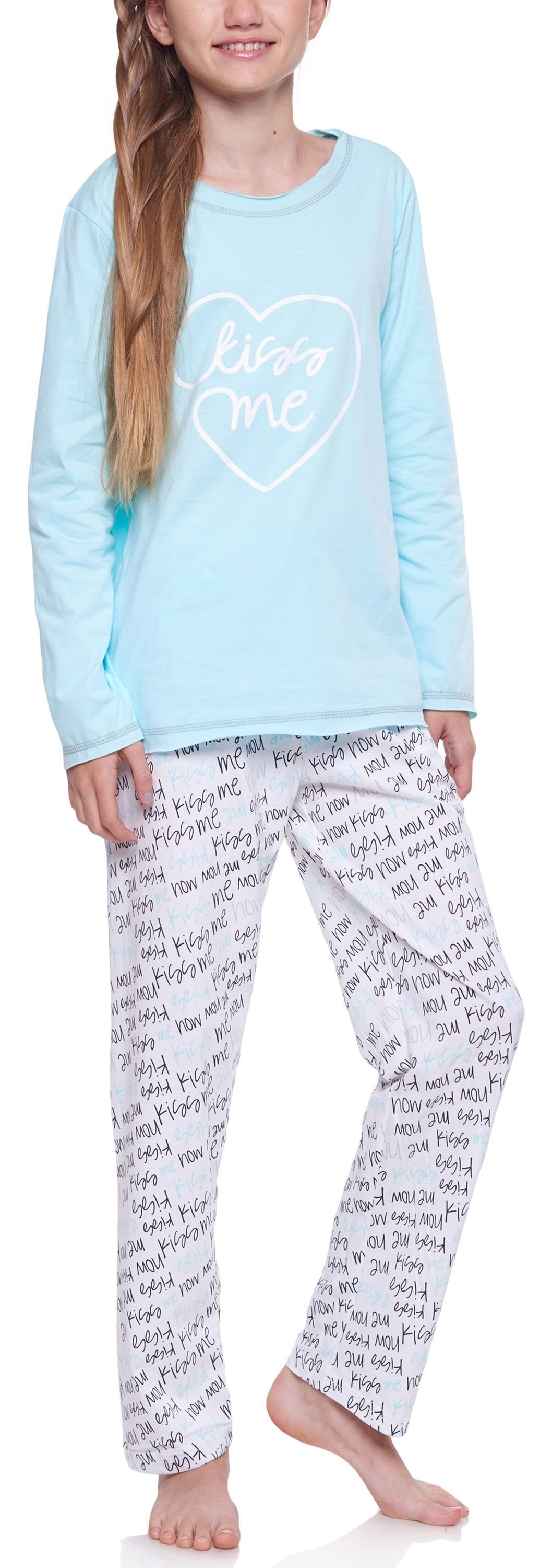 Merry Style Schlafanzug Mädchen und Jugendlicher Schlafanzug MSTR1033 Türkis-1C