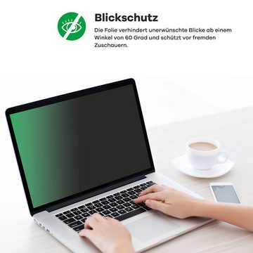 upscreen Blickschutzfolie für Apple MacBook Pro 15" 2016, Displayschutzfolie, Blaulichtfilter Privacy Folie Schutzfolie Sichtschutz klar Anti-Spy