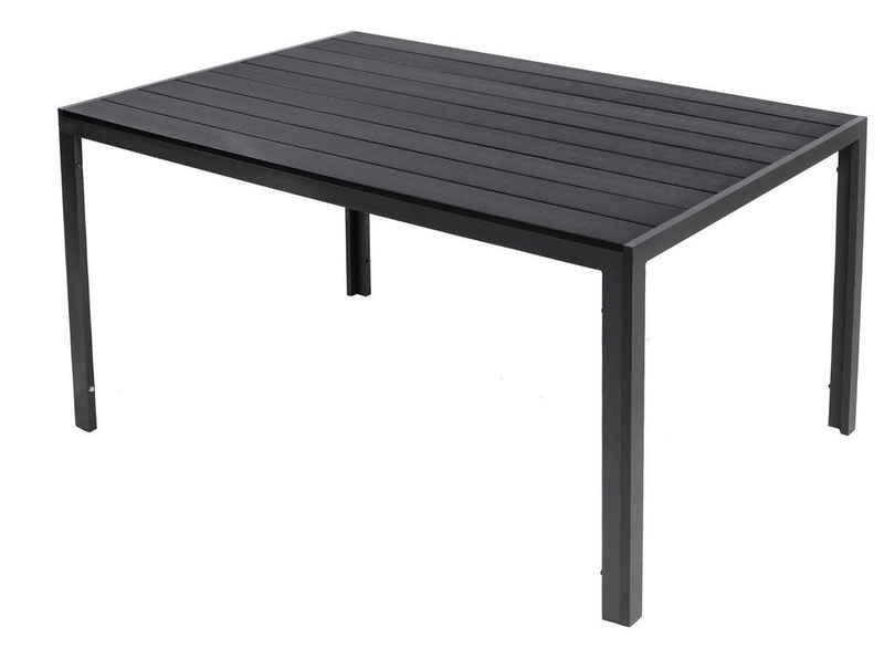Trendmöbel24 Gartentisch Gartentisch Comfort 150 x 80 cm mit Polywood Platte Gestell Aluminium
