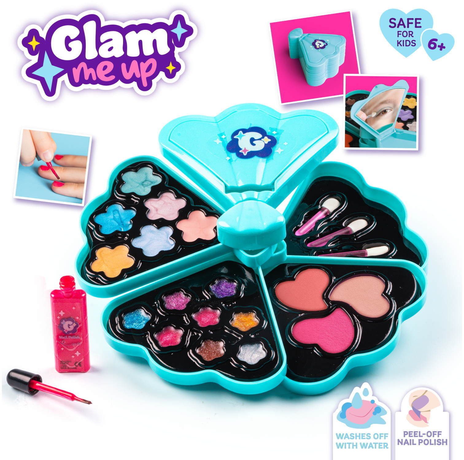 Smoby Kosmetikkoffer Spielzeug Rollenspiel Glam Kinderkosmetik Make-Up-Palett 7600320417 – Bild 4 von 5