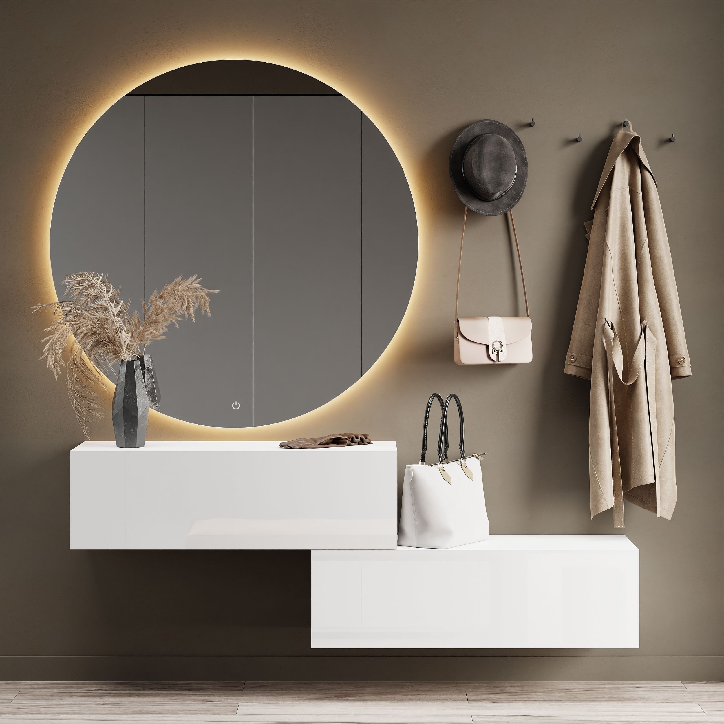 Planetmöbel Garderoben-Set 2x Hängeschrank WEST 100 cm weiß, (Garderobensch günstig online kaufen