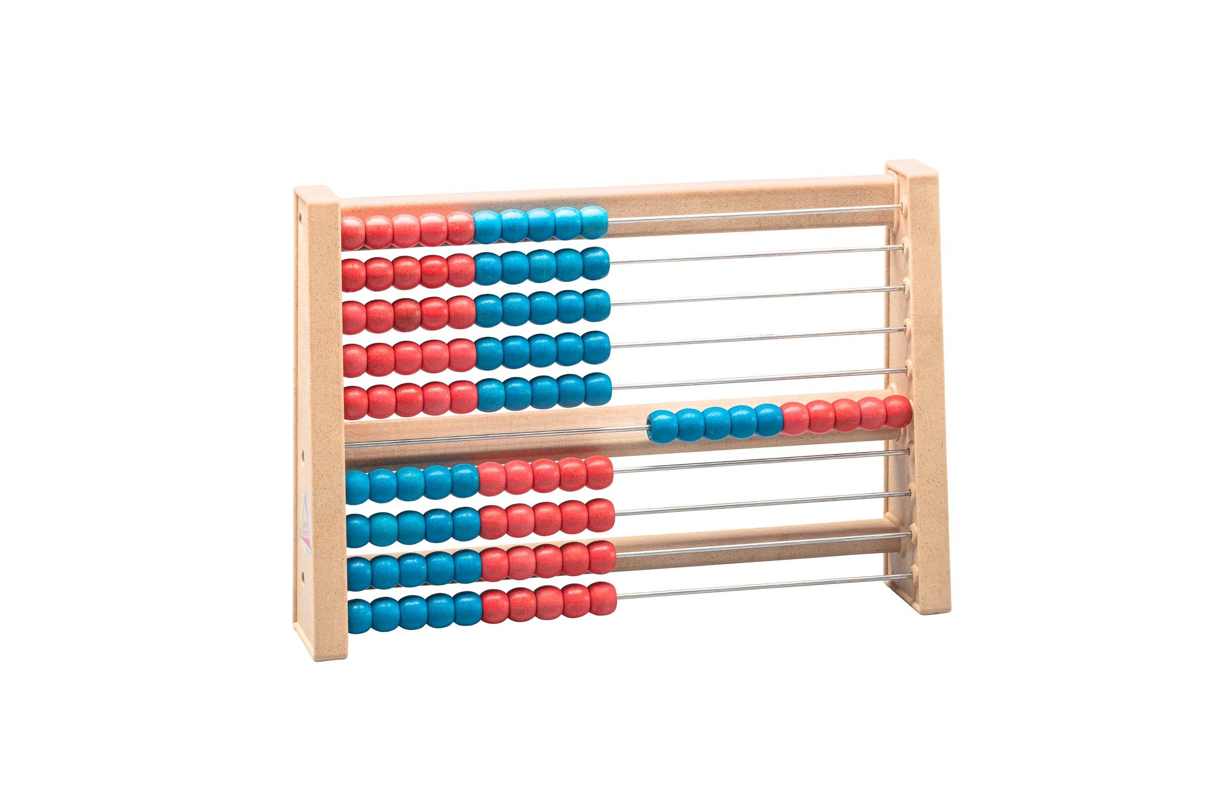 Wissner® aktiv lernen Lernspielzeug Rechenrahmen 100er Zahlenraum, RE-Wood® Abakus Rechenschieber, RE-Plastic®
