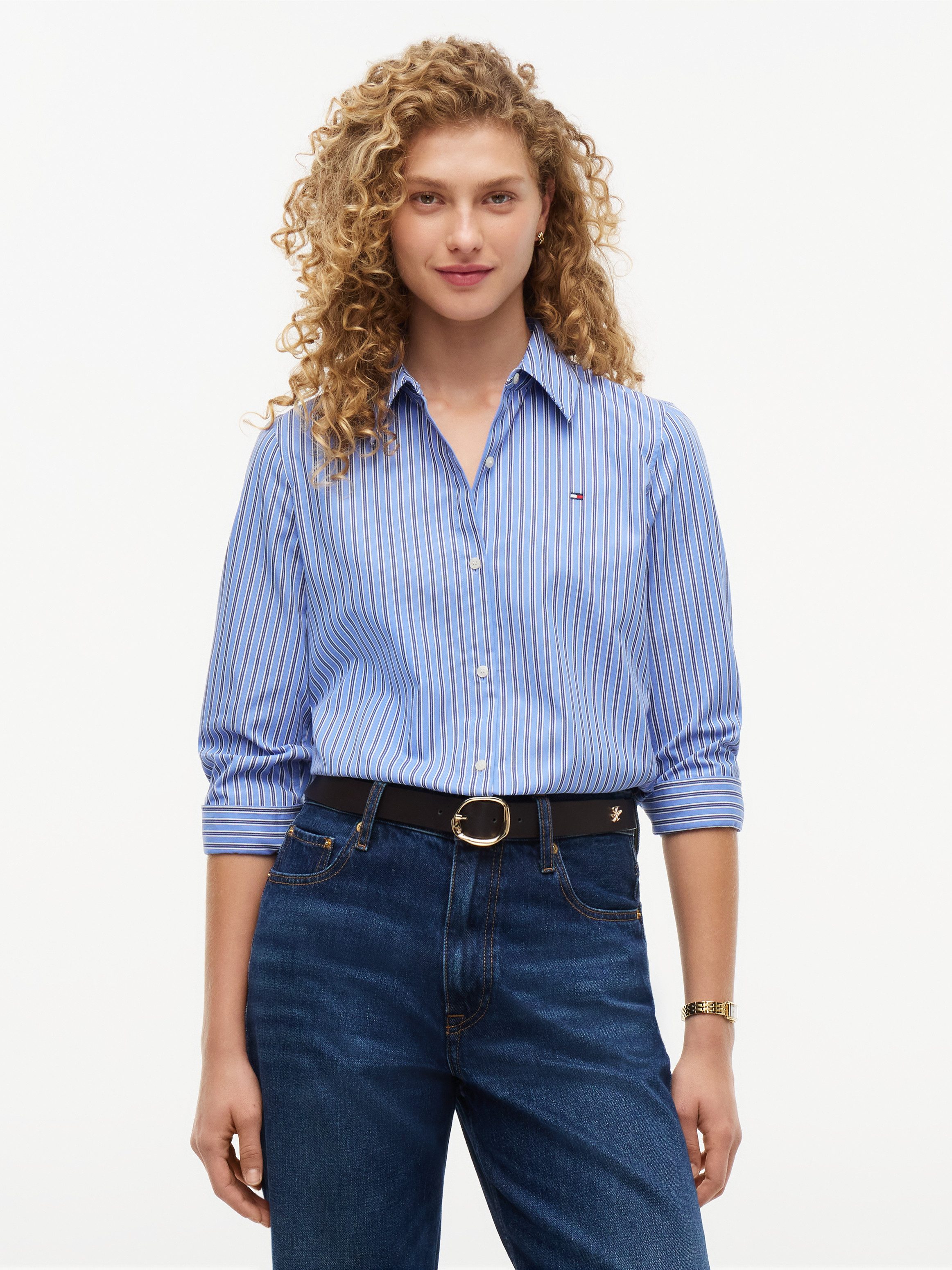 Tommy Hilfiger Hemdbluse SUMMER POPLIN REGULAR SHIRT Baumwolle, regular fit, auch in großen Größen