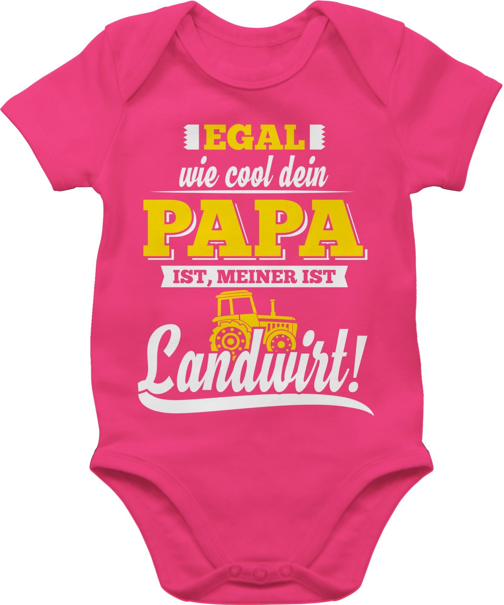 Shirtracer Shirtbody Egal wie Cool dein Papa meiner ist Landwirt Sprüche Baby 3 Fuchsia