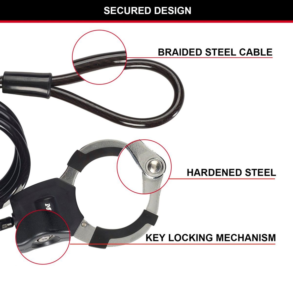Master Lock Zahlenkabelschloss Handschellenschloss Street Cuff 8275EURDPROBLK