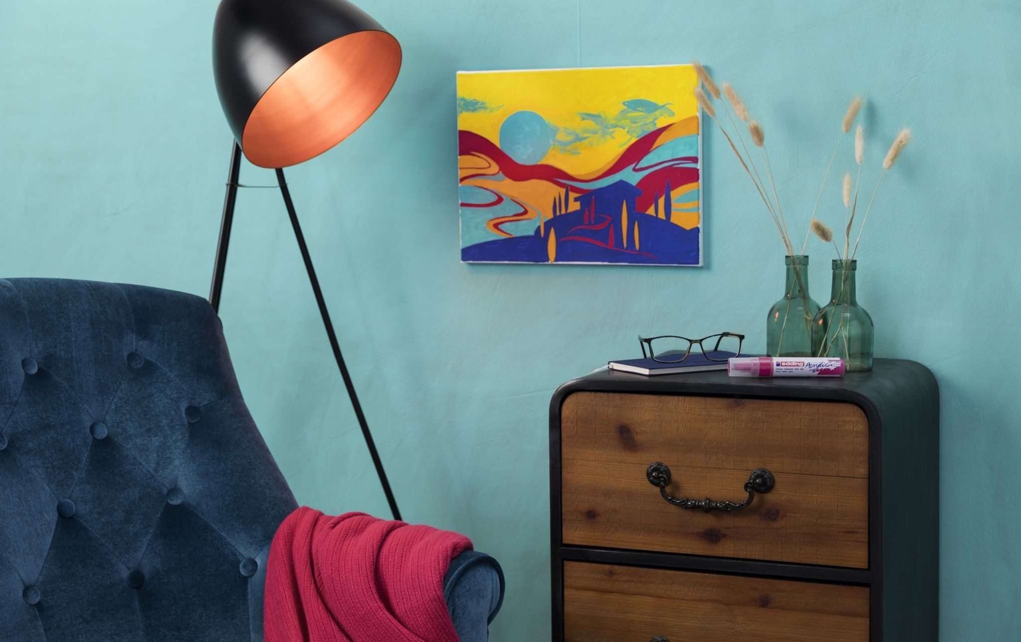 edding Marker Acrylmarker edding 5000 breit 5er-Set sortiert abstrakt