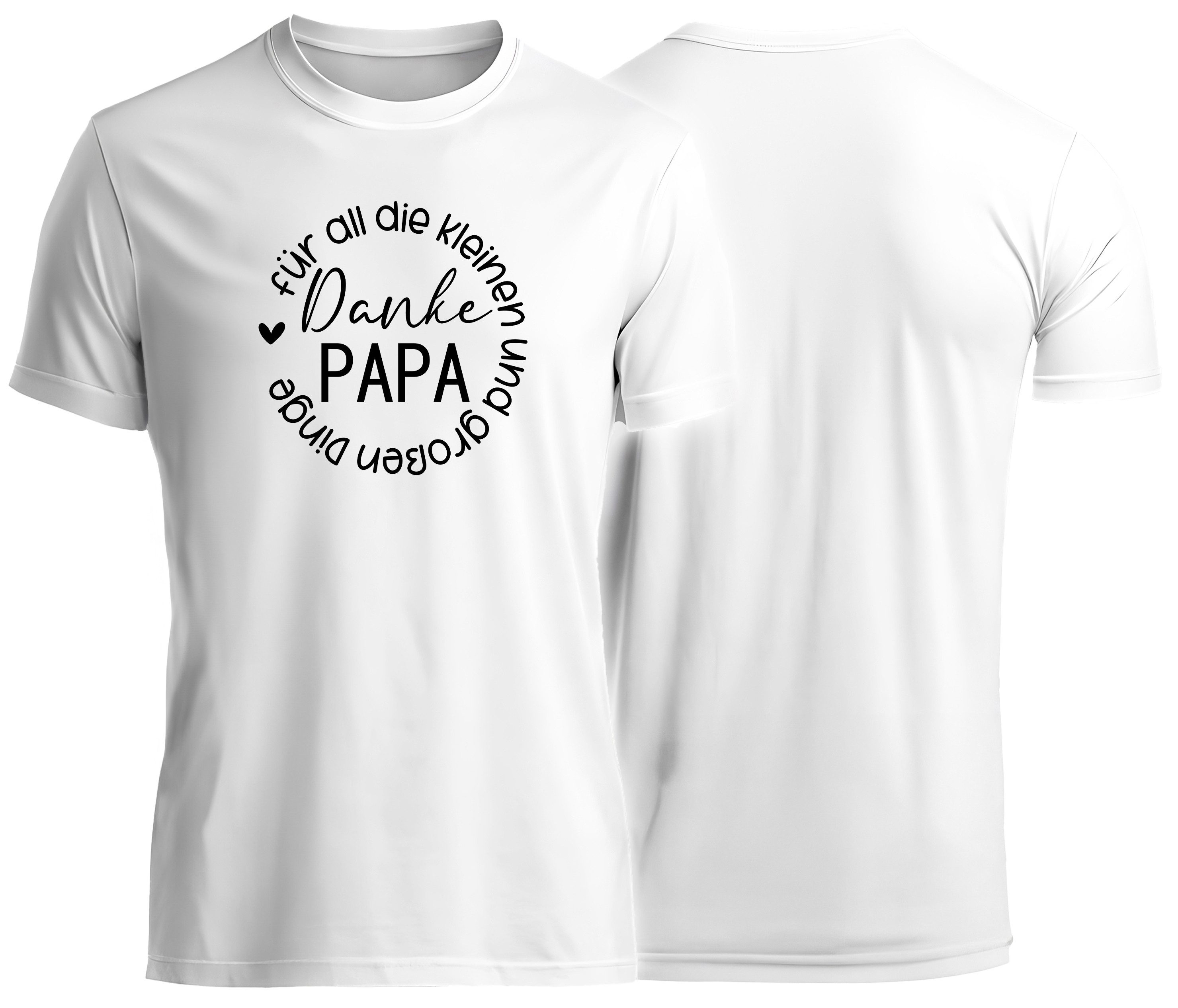 MyDesign24 T-Shirt Danke Papa Vatertag T-Shirt weiss kurzarm Regular Fit i854