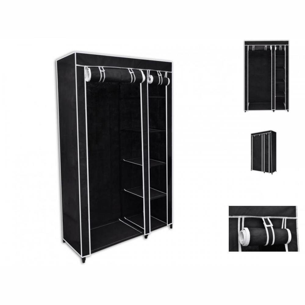 vidaXL Kleiderschrank Faltbarer Stoffschrank Schwarz 110 x 45 x 175 cm