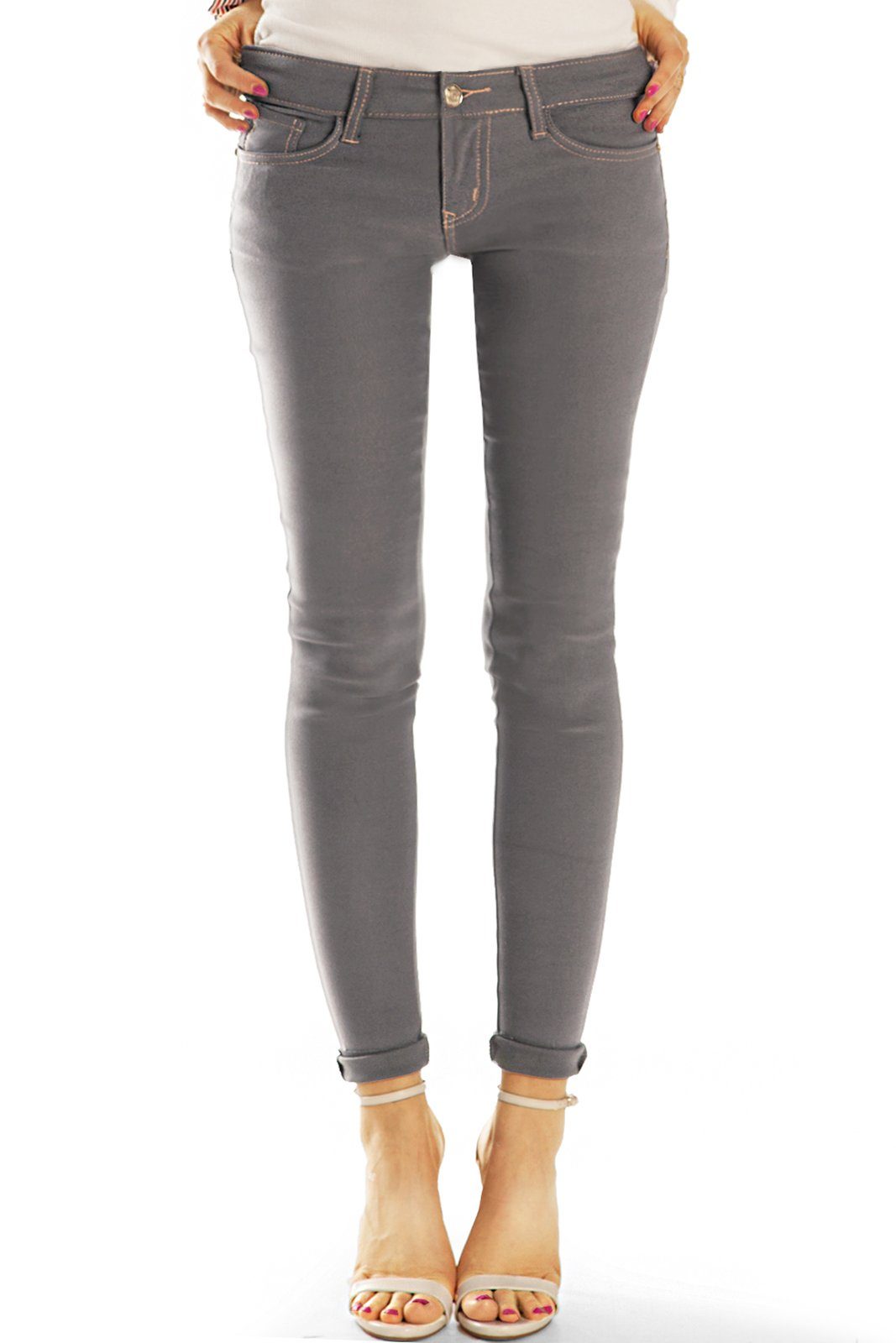 be styled Stoffhose »Low waist slim cut Jeans stretch Hosen - Damen - j48L«  in Unifarben online kaufen | OTTO