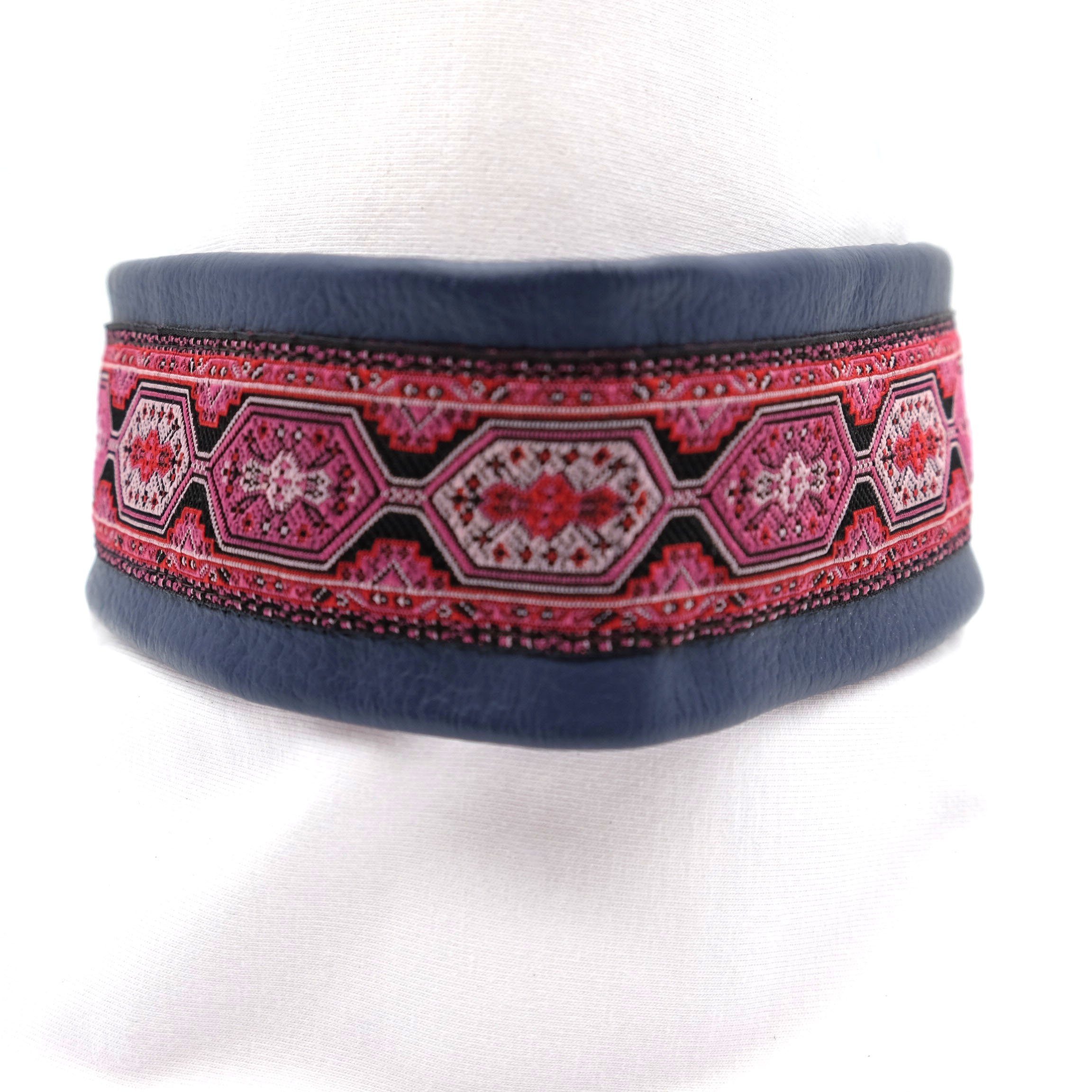 Doppelmoppel Hunde-Halsband Hundehalsband kleine Hunde, Zugstopp Leder 37 cm, Leder, HANDMADE IN GERMANY