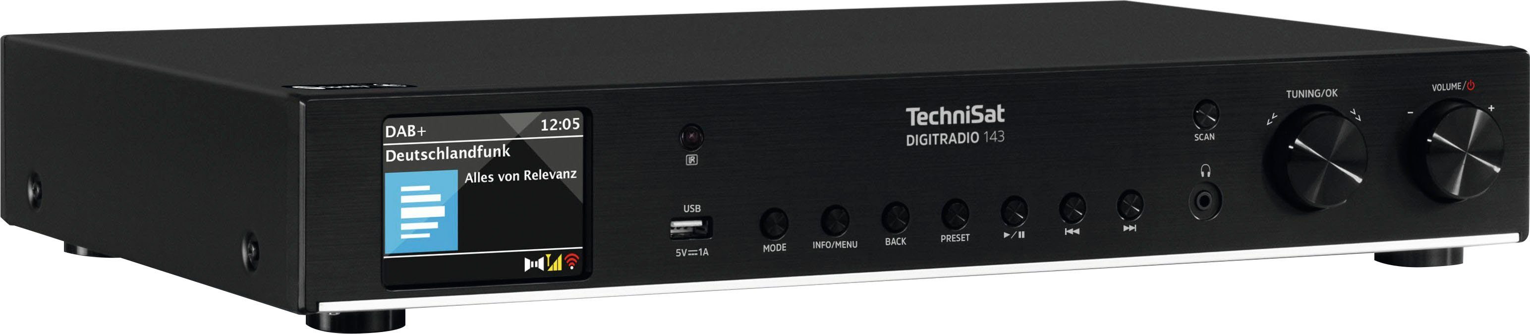 FM-Tuner (DAB), TechniSat mit DIGITRADIO (Digitalradio 143 RDS, (V3) Internet-Radio Internetradio)