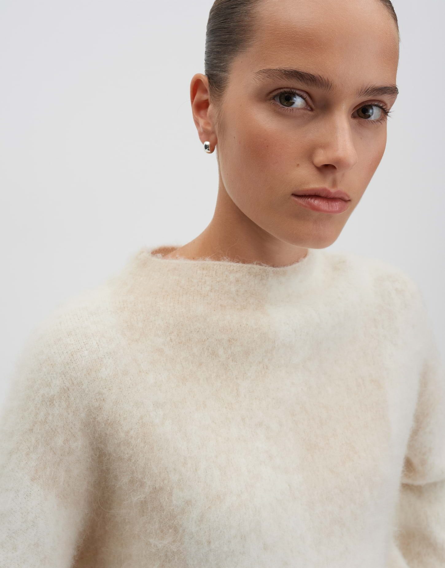 someday Strickpullover TEONIE Loose mit Jacquardmuster Jacquard-Pullover mit weitem Schnitt und modernem Funnel Neck